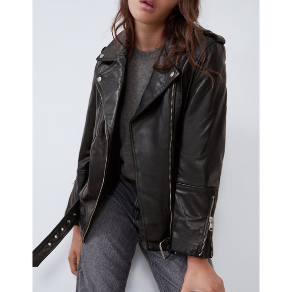 Oversized Faux Leather Jacket Zara Small - Picture 3 of 6